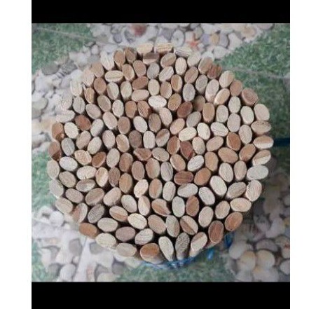 Tangkringan Oval Kayu Jati Kenari ( 10 biji ) Tangkringan Burung Kenari DLL Dari kayu Jati