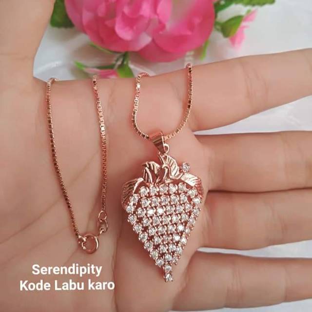 Kalung berlian lapis emas atau suasa mewah, murah sangat cantik