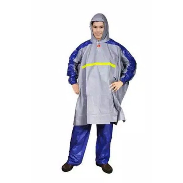 Jas Hujan GETZ Indoplast Ponco Lengan Celana Murah Pria Wanita Dewasa Scotchlight Poncho Raincoat