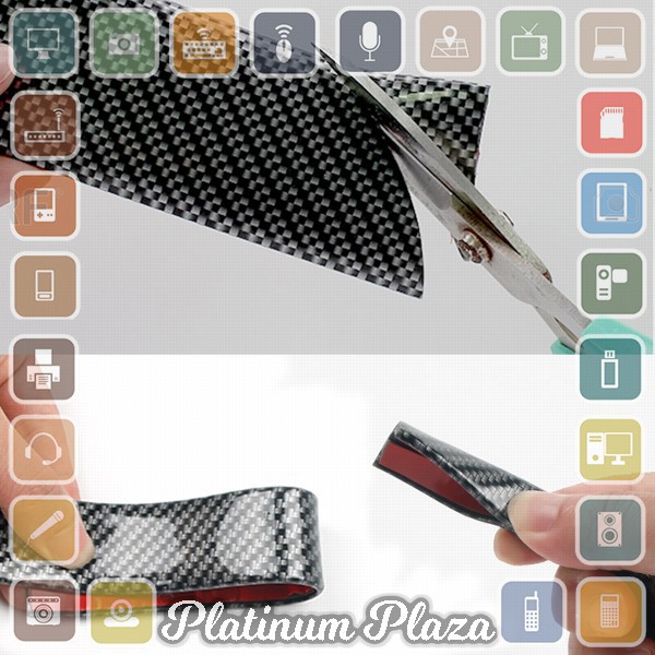 Stiker Vinyl Carbon Fiber Mobil 5 x 250 CM - C38404 - Black`14GJF4-