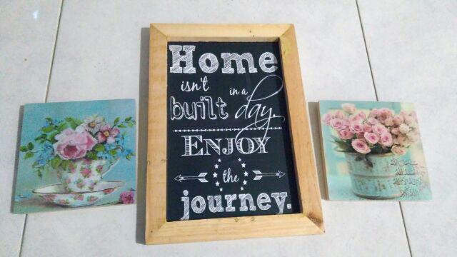 Kh20 - Hiasan Dinding Frame Bingkai Kayu Poster Quotes Vintage Dekorasi Cafe Kitchen Papan Tulis