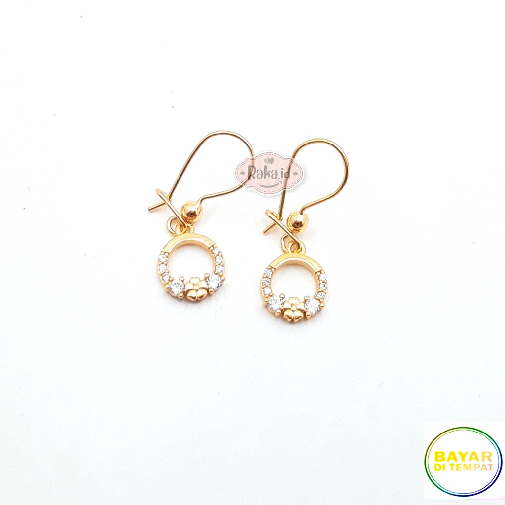 Anting Clip / Klip Baris Ring Motif Bunga Perhiasan Aksesoris Wanita 946