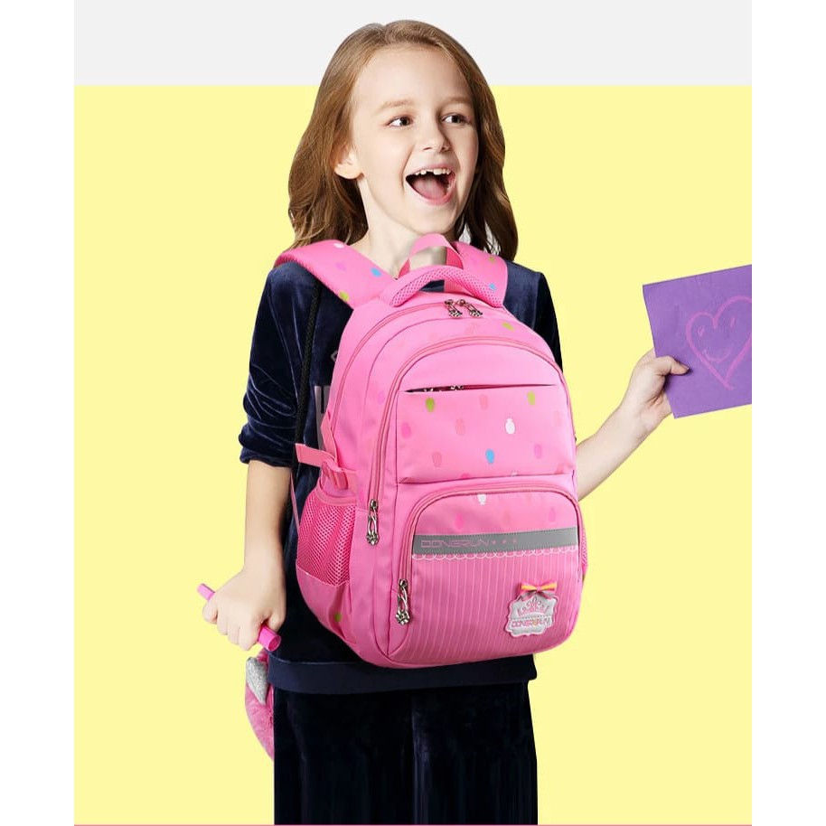 Diobrale - Tas Ransel Anak Perempuan Karakter Gambar Kapasitas Besar Sekolah Buat Perjalanan
