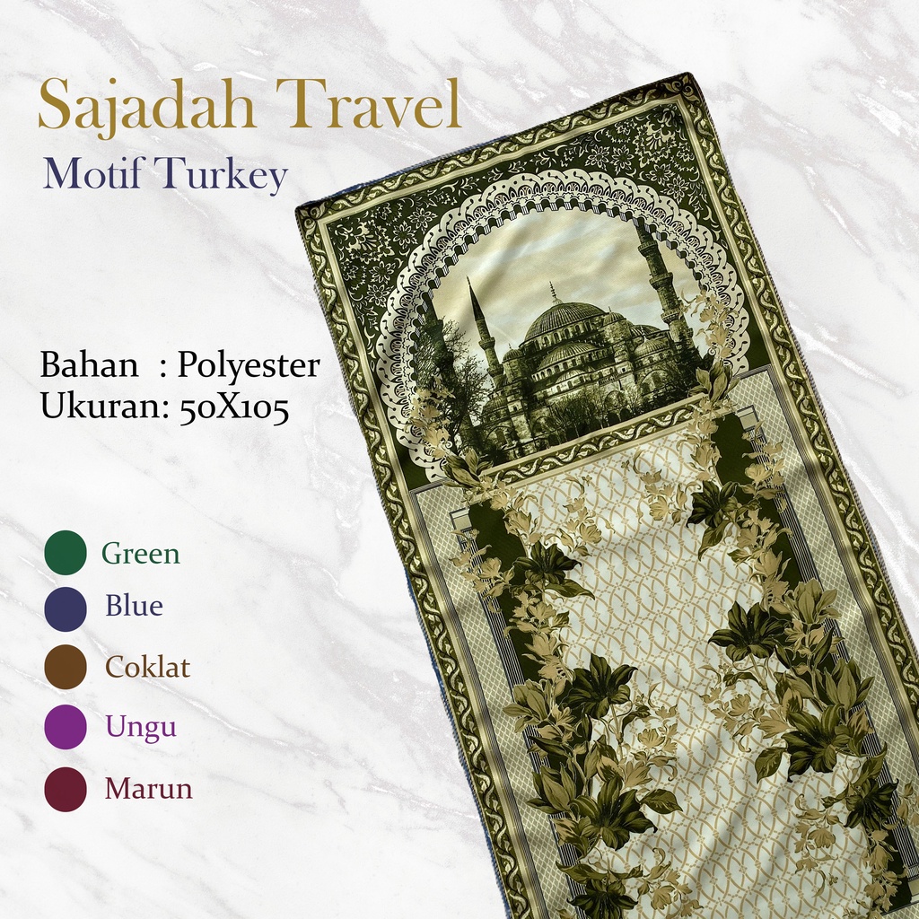 Sajadah Travel Motif Turki Haji dan umroh