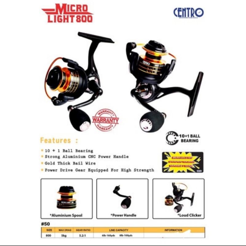 Reel Mini power handle Centro MICRO LIGHT 800