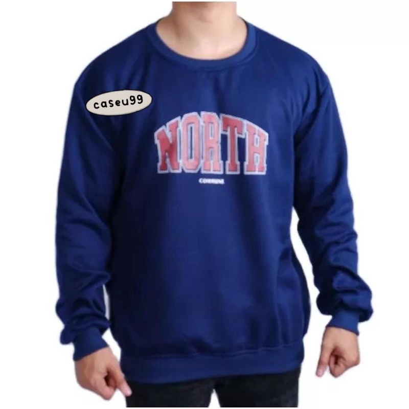 sweater north navy west maroon Harajuku// crewneck sweetshirt wanita pria perempuan laki cewe cowo unisex bahan fleece// sweater distro viral// Women Man Sweatshirts Loose Oversize Pullover