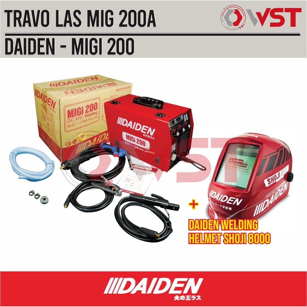 Trafo Las MIG Daiden MIGI 200 / MIG 200 / MIGI 200 / MIG200 Tanpa Gas