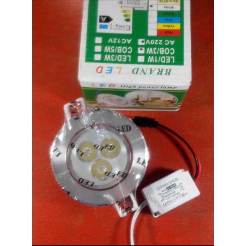 lampu ceiling plafon lemari 3mata 3w 3w att downlight led 3w led panel showcase lemari 3w 3 w led