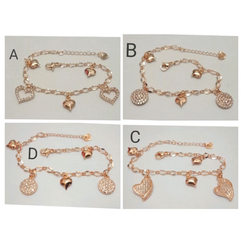 NK588. Gelang tangan xuping wanita lapis emas dgn mata zircon ukuran 18-20 cm