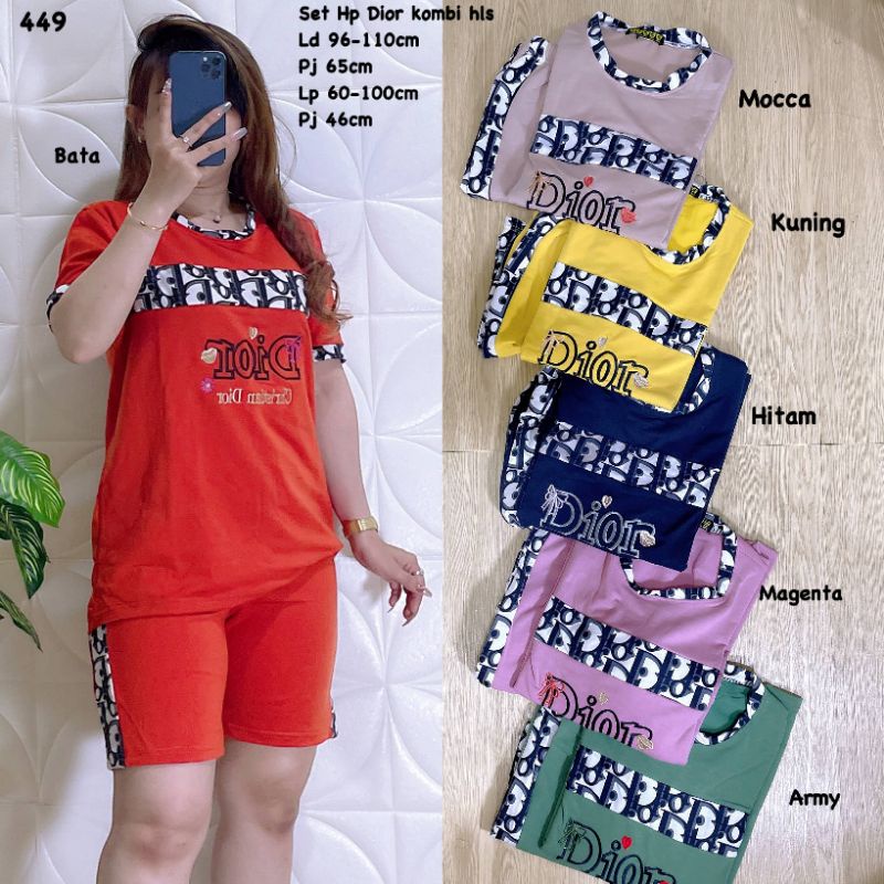 449/426 Set Hp bordir Dior kombi kaos tbal
