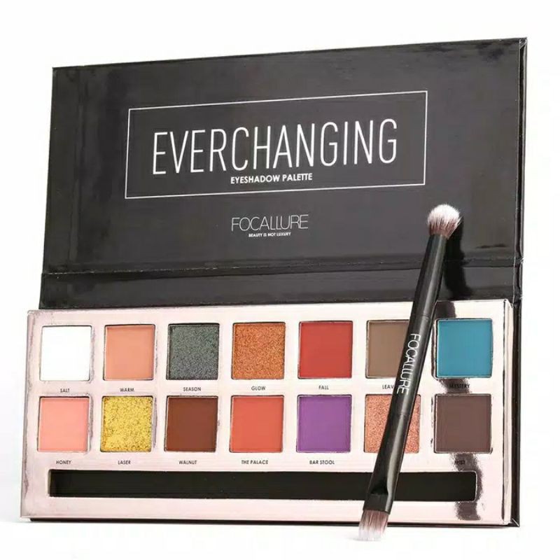 Focallure 14 Colors Eyeshadow Palette Original BPOM Tropical Vacation Everchanging