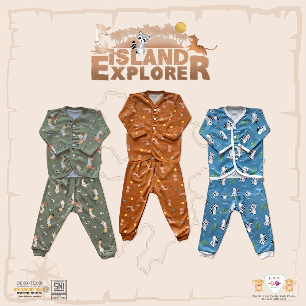 LIBBY - SETELAN BAJU PANJANG KANCING DEPAN LIBBY - SET BAJU ANAK LIBBY - PIYAMA ANAK