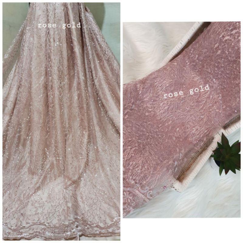 

Kain Tile, Kain Tille Leaf Mutiara Gliter, Harga per setengah Meter Tule, Tulle