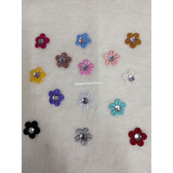 Aplikasi bunga melati diamond lebar 2 cm isi 72 pcs