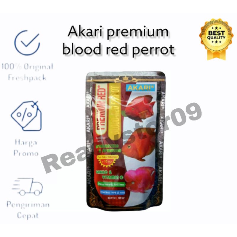 Akari Premium Red Blood Parrot 100 gr pelet 2 mm