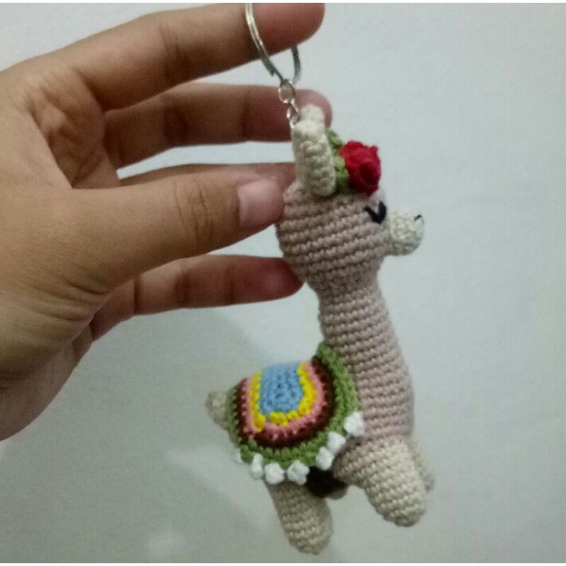 gantungan kunci rajut alpaca/ alpaca rajut /alpaca