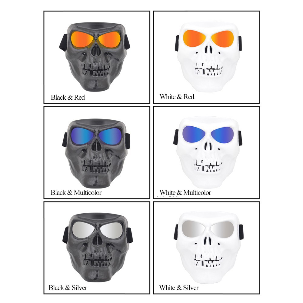 Heonyirry Masker Motor Topeng Airsoft Gun Full Face Model Tengkorak Skull Ghost Raider Mt009 grab