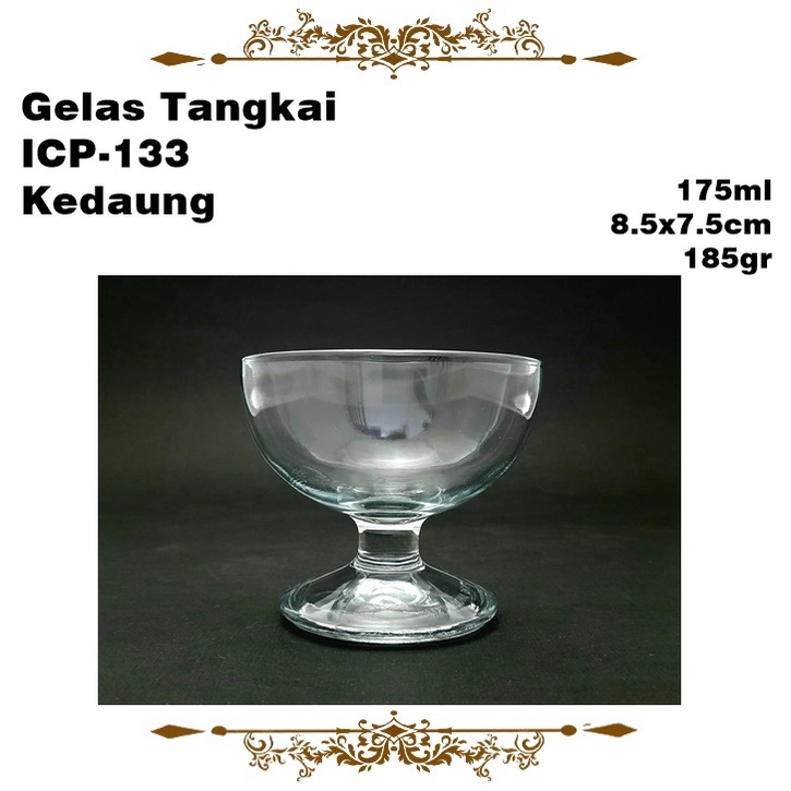 [1pcs] Gelas Tangkai Pendek/Gelas Kaki ICP-133 Kedaung 175ml