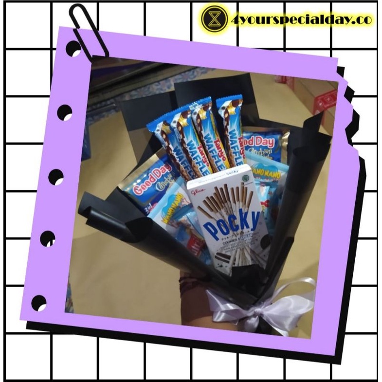 

Buket Snack Bouquet Makanan Kertas Cellophane size M (2)