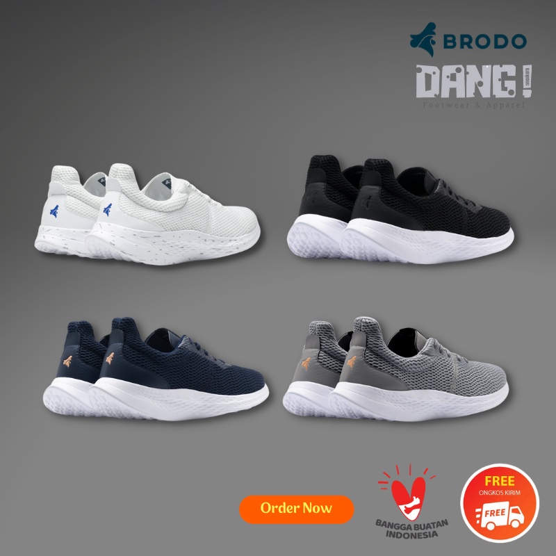 Sepatu Olahraga Brodo Active Sprint [Full White/Black White/Grey White/Navy White]-1