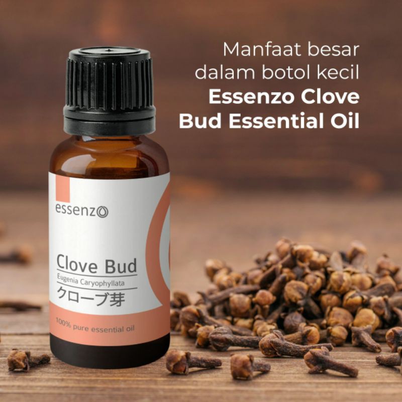 ESSENZO CLOVE BUD ESSENTIAL OIL - 10mL (100% Pure Essential Oil) premium termurah