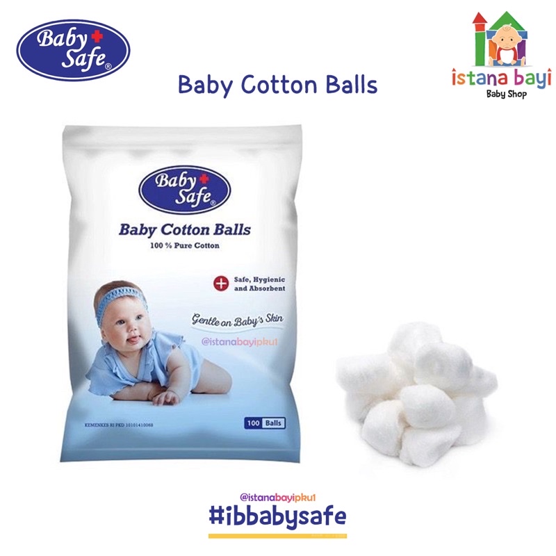 Baby Safe Cotton Ball 100 pcs - Kapas bulat bayi