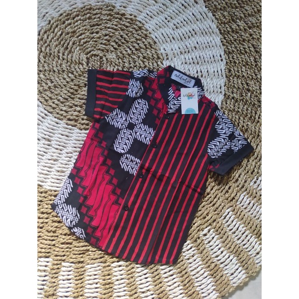 Batik Anak Size S (Ready Stock)-Sogan merah kombi