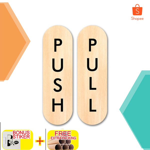 

stiker pintu kaca - pull push sticker signage - stiker vinyl Elegan