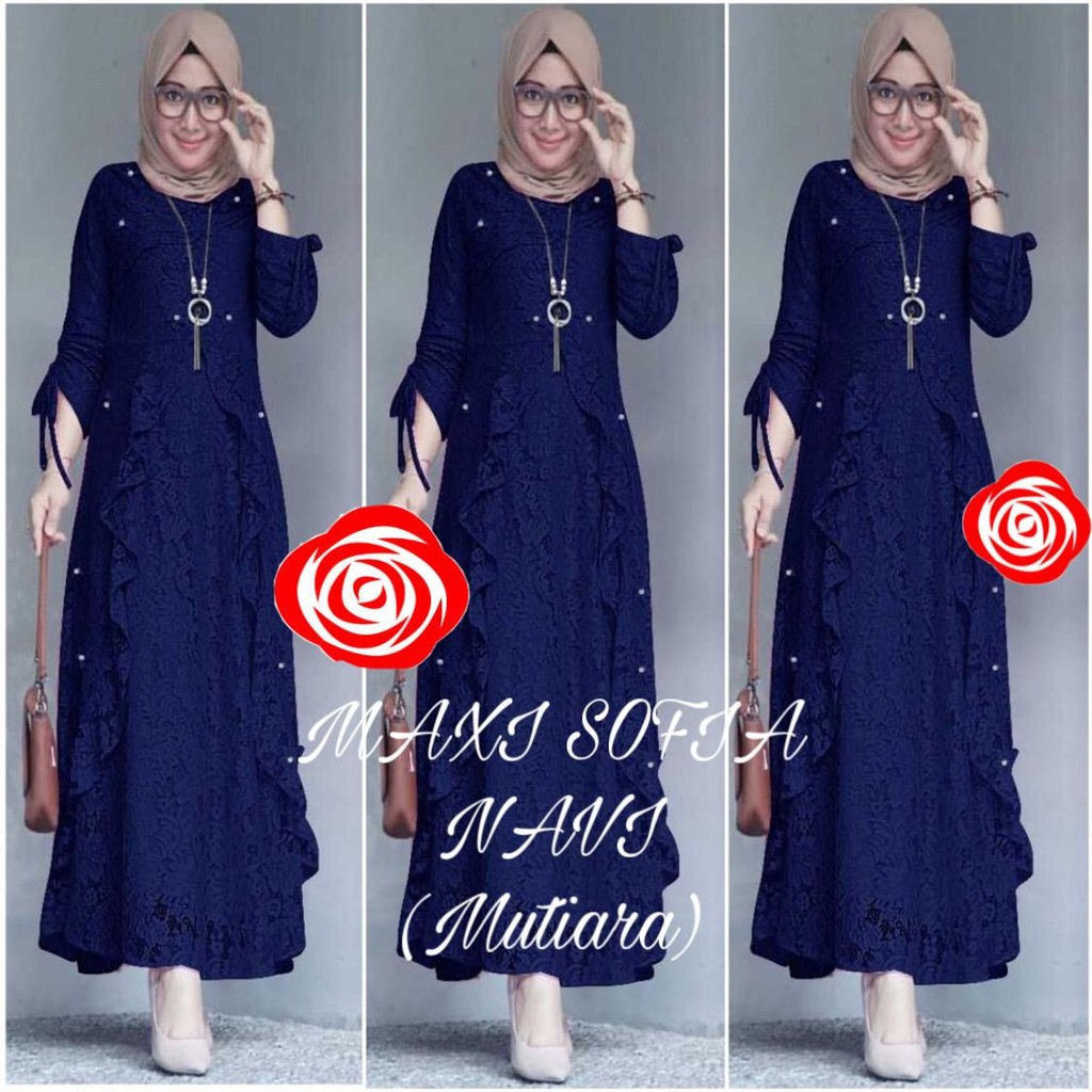 Gamis Maxi Sofia / Brukat Tulang / Full Brukat / Best Seller / Size S/M, L, XL ,XXL / Good Quality