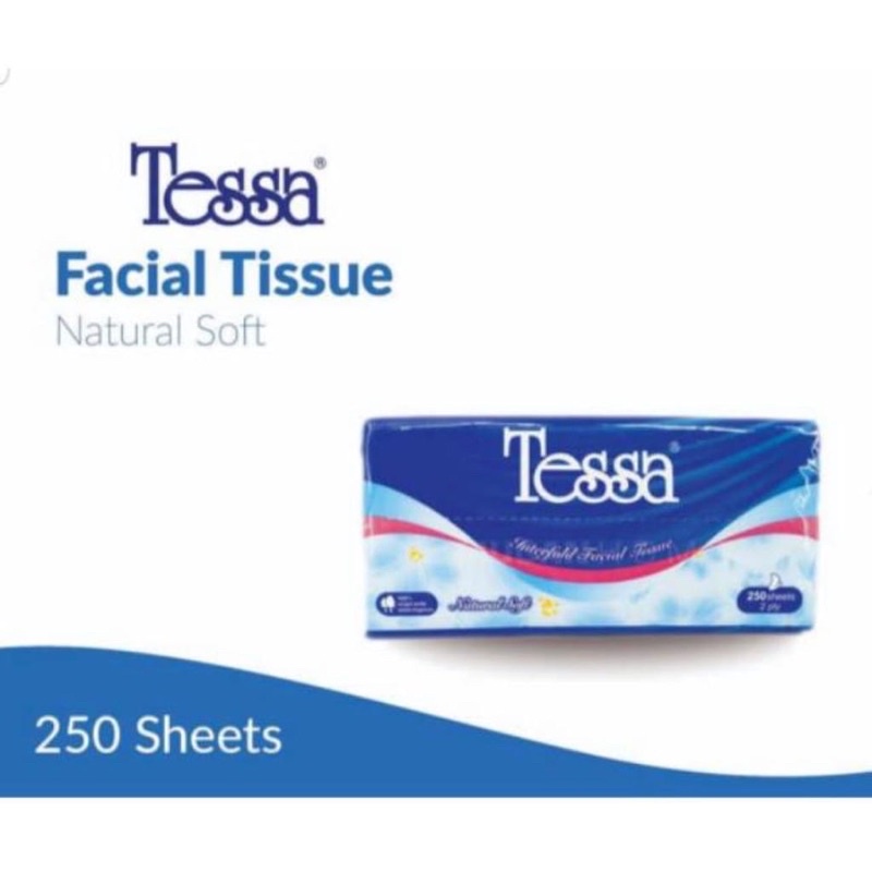 Tisu Tessa Interfold Facial Tissue 250 Sheets 2 Ply Tisu Wajah