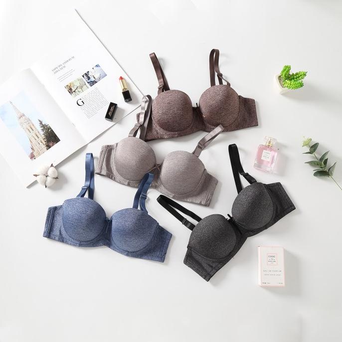 Felancy Melange Bra 1/2 Cup Bra 073-1176Bblk - Black