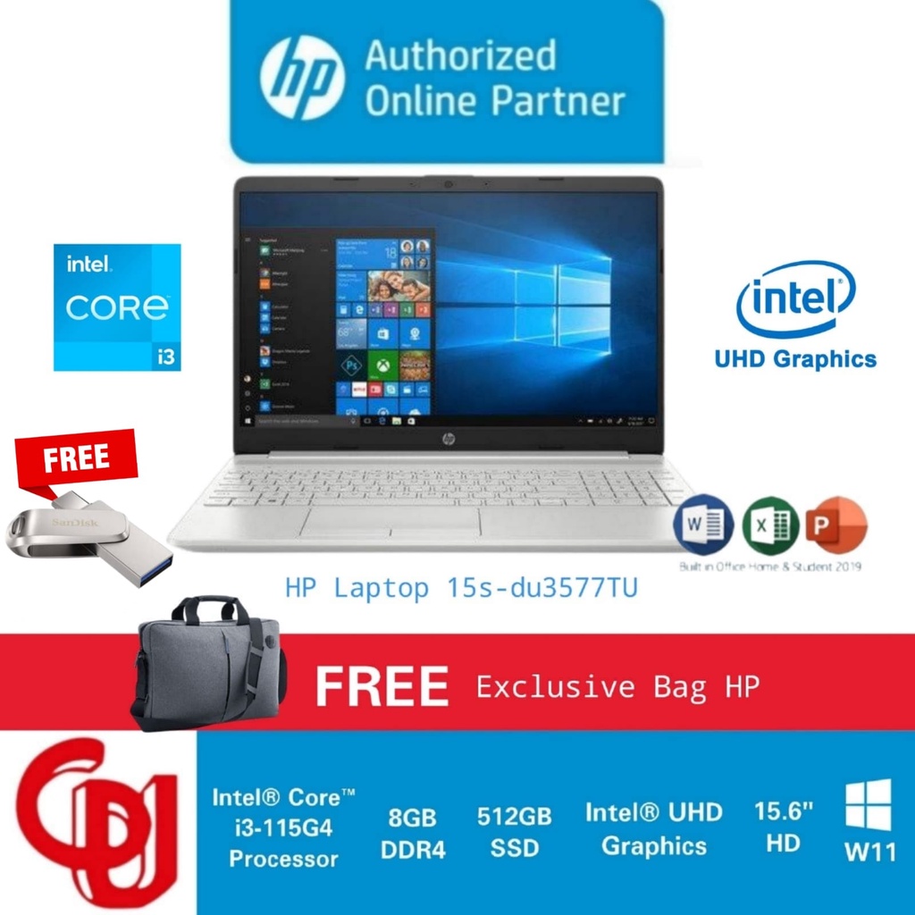 Laptop HP 15s-du3577TU i3-1115G4 8GB/512GB SSD/15.6" HD/Windows 11