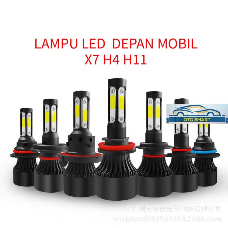 Lampu LED Depan Mobil X7 H4 H11 Lampu Utama Mobil Super Terang