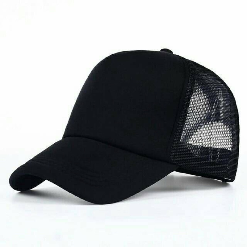 Topi Trucker FULL HITAM