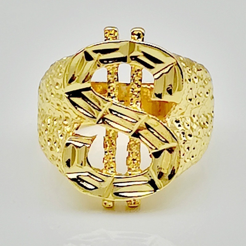 Fashion Hip Hop Rock Dollar Sign Cincin Pesta Perhiasan