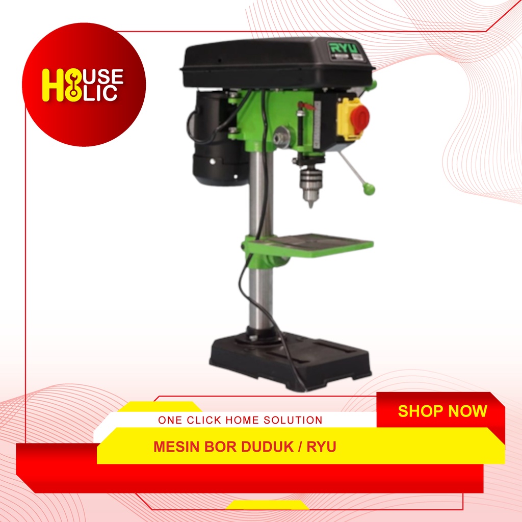 RYU Mesin Bor Duduk 13mm / Bench Drill / Alat Bor Besi RBD 13