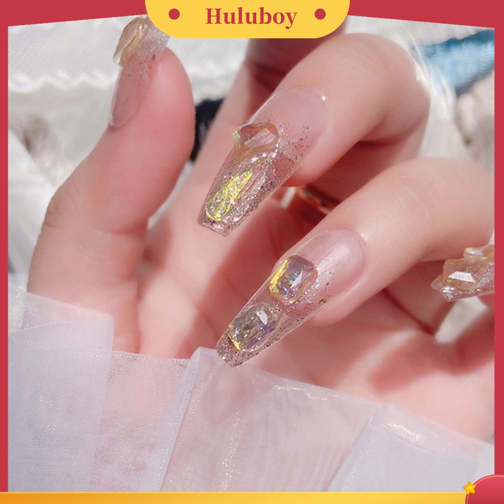 Huluboy Huluboy♡ 1 Kotak 12 Grids Glitter Bahan Resin Untuk Dekorasi Manicure