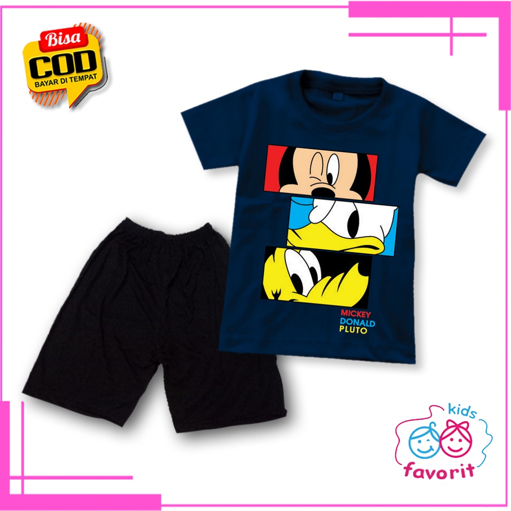 Favorit kids baju setelan anak terbaru | setelan anak unisex lengan pendek | set anak usia 1-10 tahun