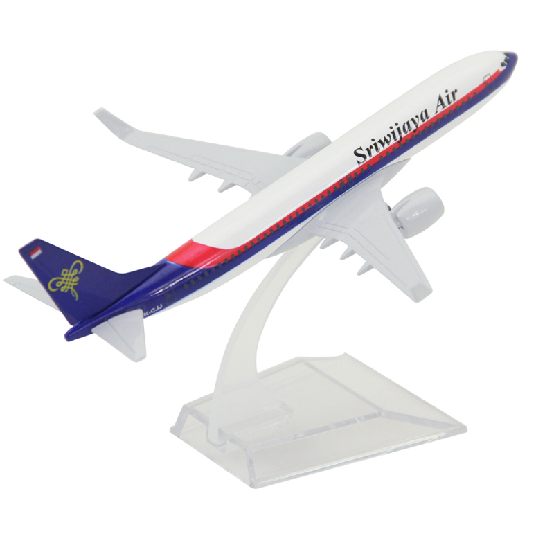 Srivijaya Air B737 Model Pesawat Indonesia Boeing737 Die Cast Metal Plane Model Pesawat Mainan 16CM