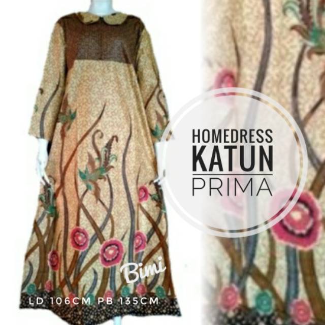 Homedress katun daster batik lengan panjang model gamis