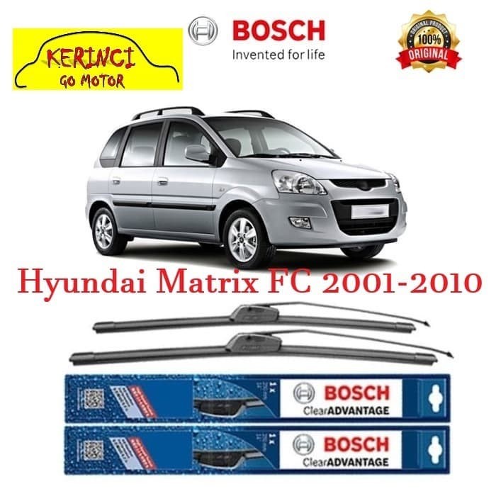 WIPER BOSCH CLEAR ADVANTAGE HYUNDAI MATRIX FC 2001-2010 22&quot; &amp; 16&quot; SET