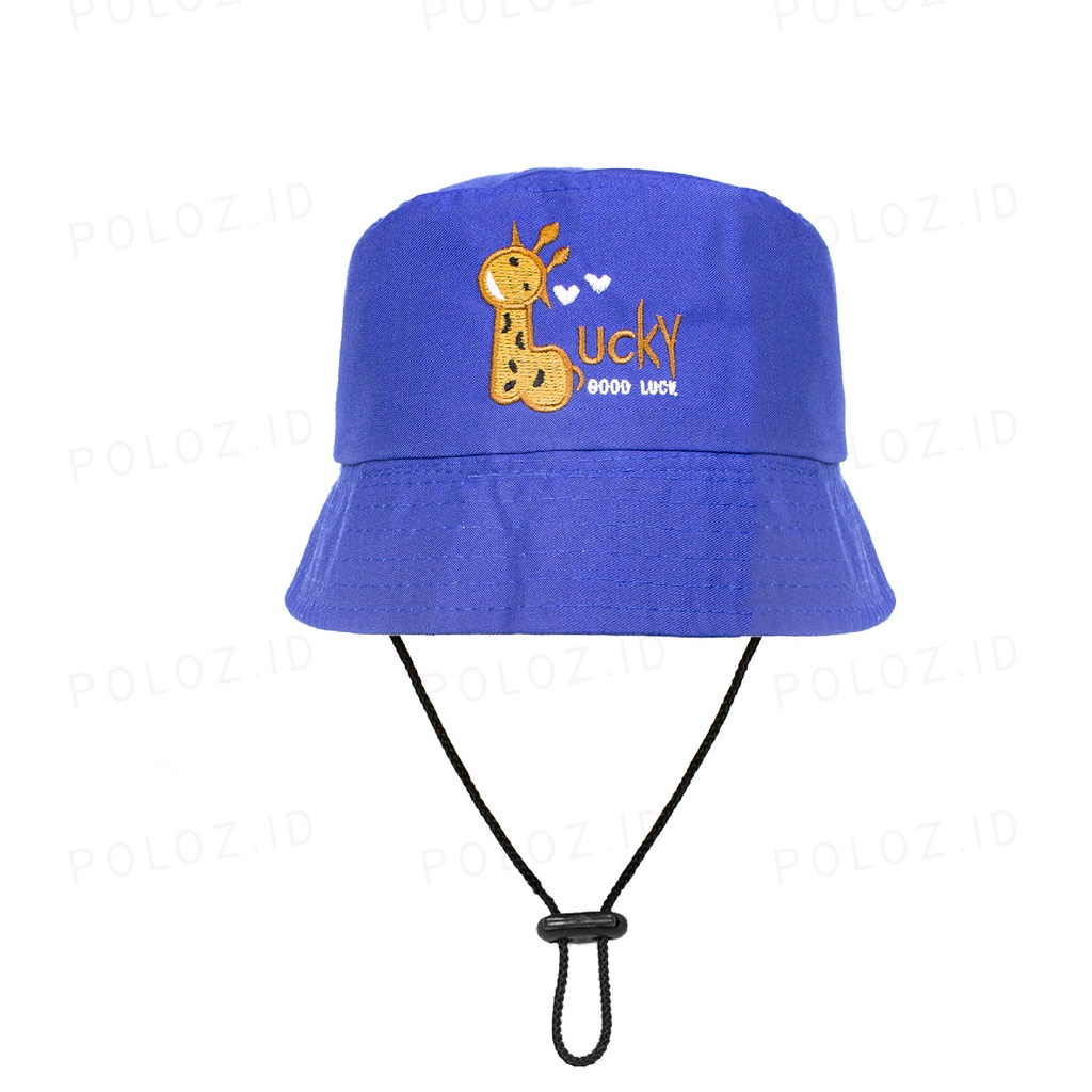 TOPI BUCKET ANAK TOPI BUCKET  GOOD LUCKY ANAK TOPI BUCKET TALI MURAH TOPI BAKET ANAK BAYI TOPI BUCKET BAYI-BIRU