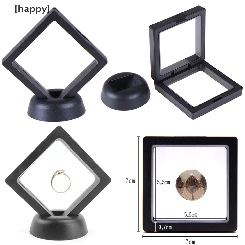 Stand Holder Display Koin / Perhiasan 3d Warna Hitam Ukuran 70x70mm