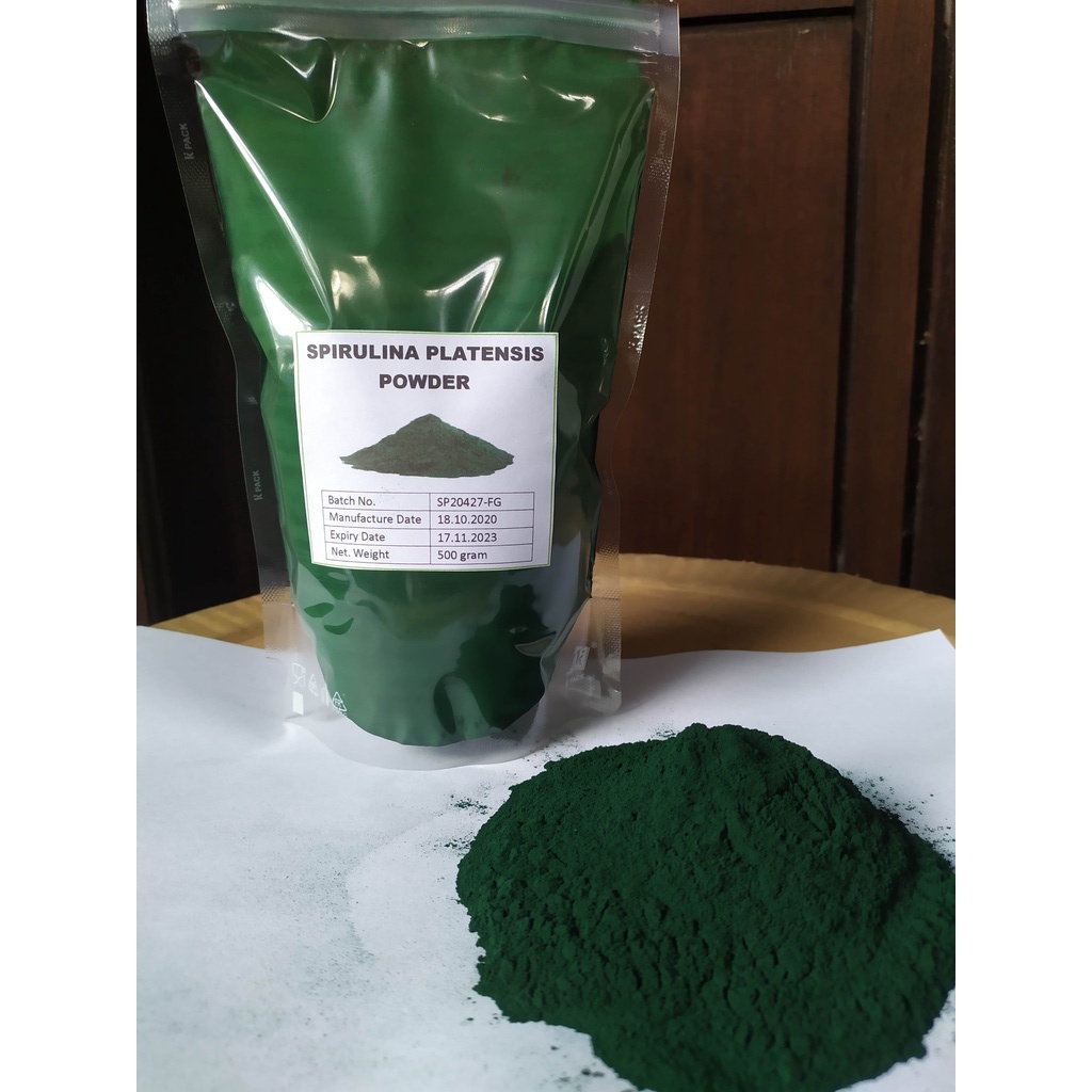 Spirulina Powder 1 kg| Spirulina Pakan Bubuk Pelet Ikan Organic | Spiriluna | Spirullina Plantesis
