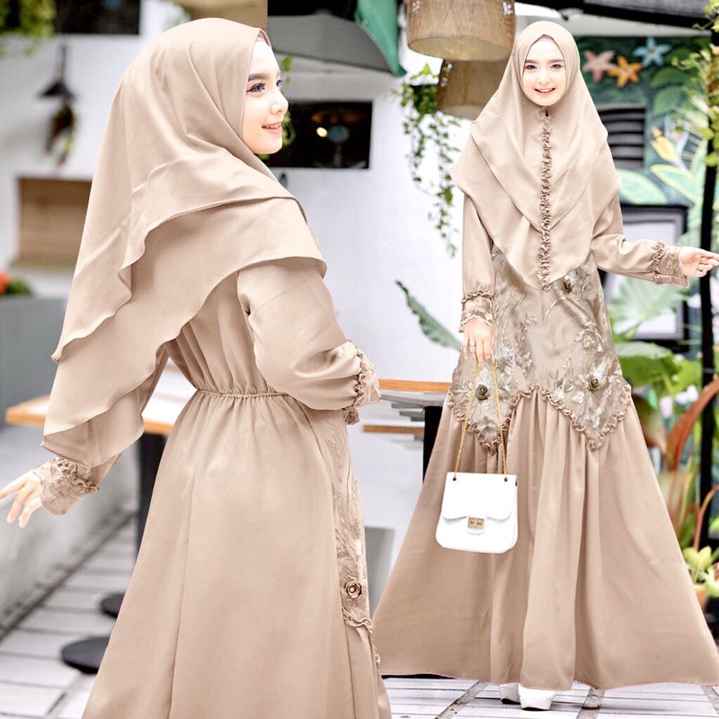 GAMIS SYAR’I AYUKA/ S-M, L, XL, XXL/ BRUKAT MEWAH / PESTA / SERAGAM