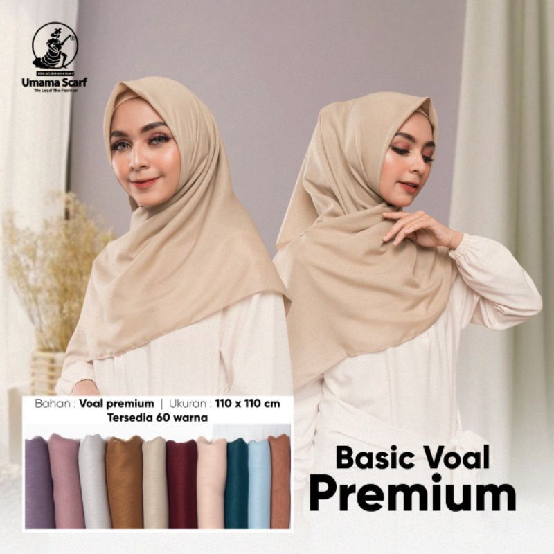 Hijab Segi Empat Umama Basic Voal | Jilbab Polos Premium Adem & Ringan Dipakai