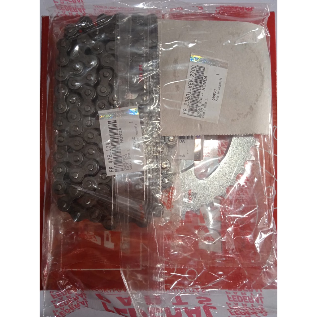 Gear set Federal KEV 220C, rantai Set Supra X lama Drive Chain Kit