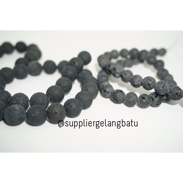 Bahan Gelang Batu Alam Natural Lava Stone 8mm dan 10mm