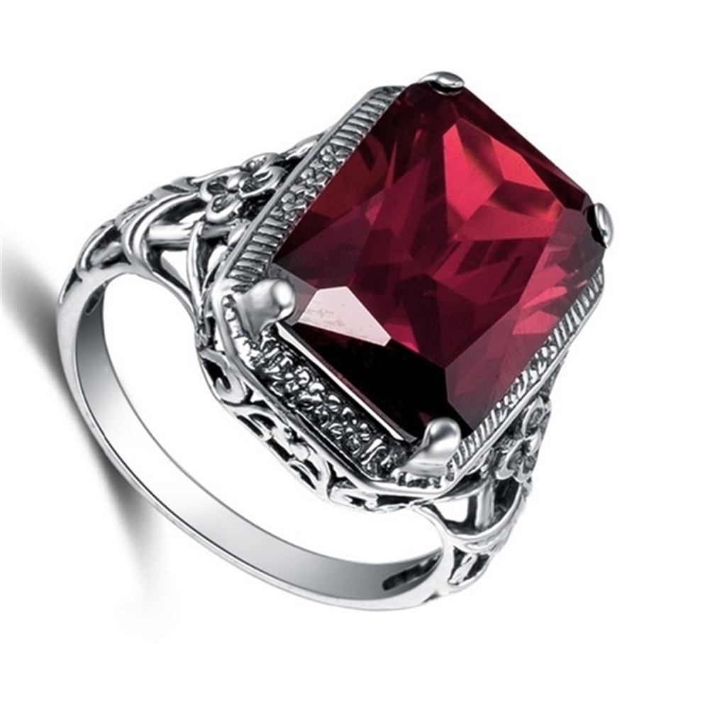 Hu Hu Hu Hu Hu Alat Bantu Pasang Kacamata♡ Cincin Wanita Hias Berlian Imitasi Merah Gaya Vintage Untuk Pernikahanpertunanganhadiah