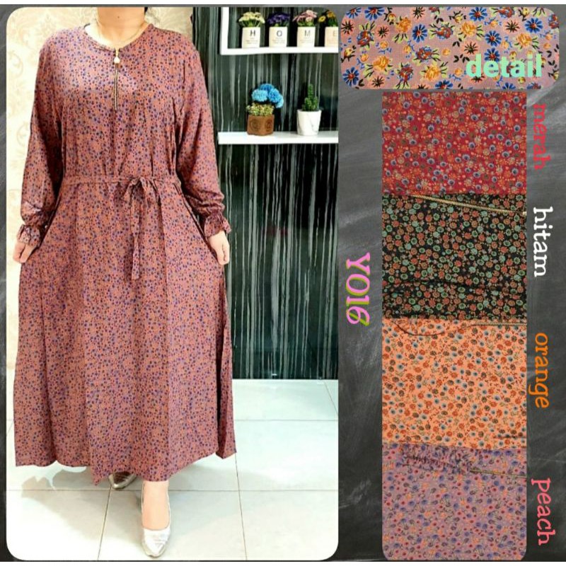 GAMIS JUMBO VISCOSE IMPORT PREMIUM MOTIF BUNGA KECIL